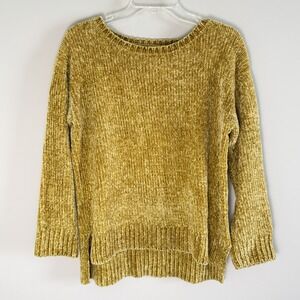 Jones New York Women's  Signature Chenille Size Small Mustard Soft Knit Sweater